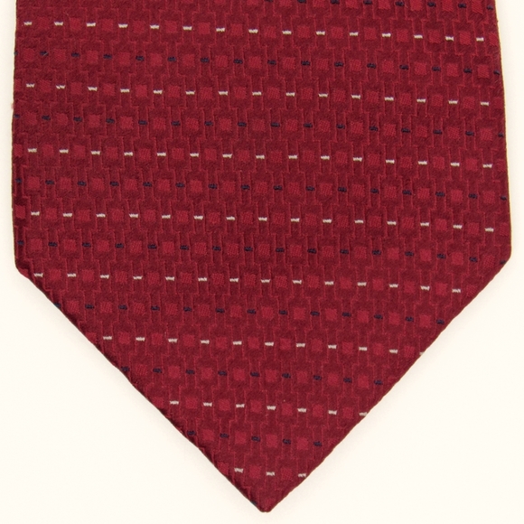 Perry Ellis Portfolio Mens Tie - Red w/Geometric - Picture 3 of 9